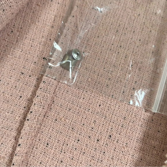 American Rag Cie Sz M Distressed Tweed Studded Crop Jacket Boho Rocker Chic - Picture 9 of 12